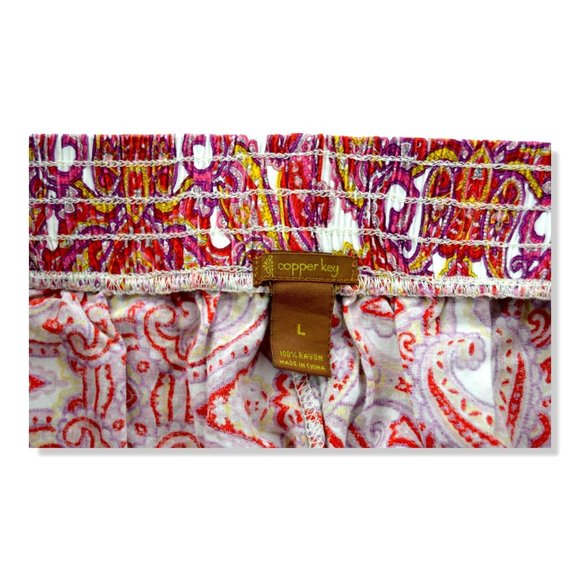 Copper Key Mini Short‎ Size Large 100% Rayon 2 pockets - Picture 3 of 4